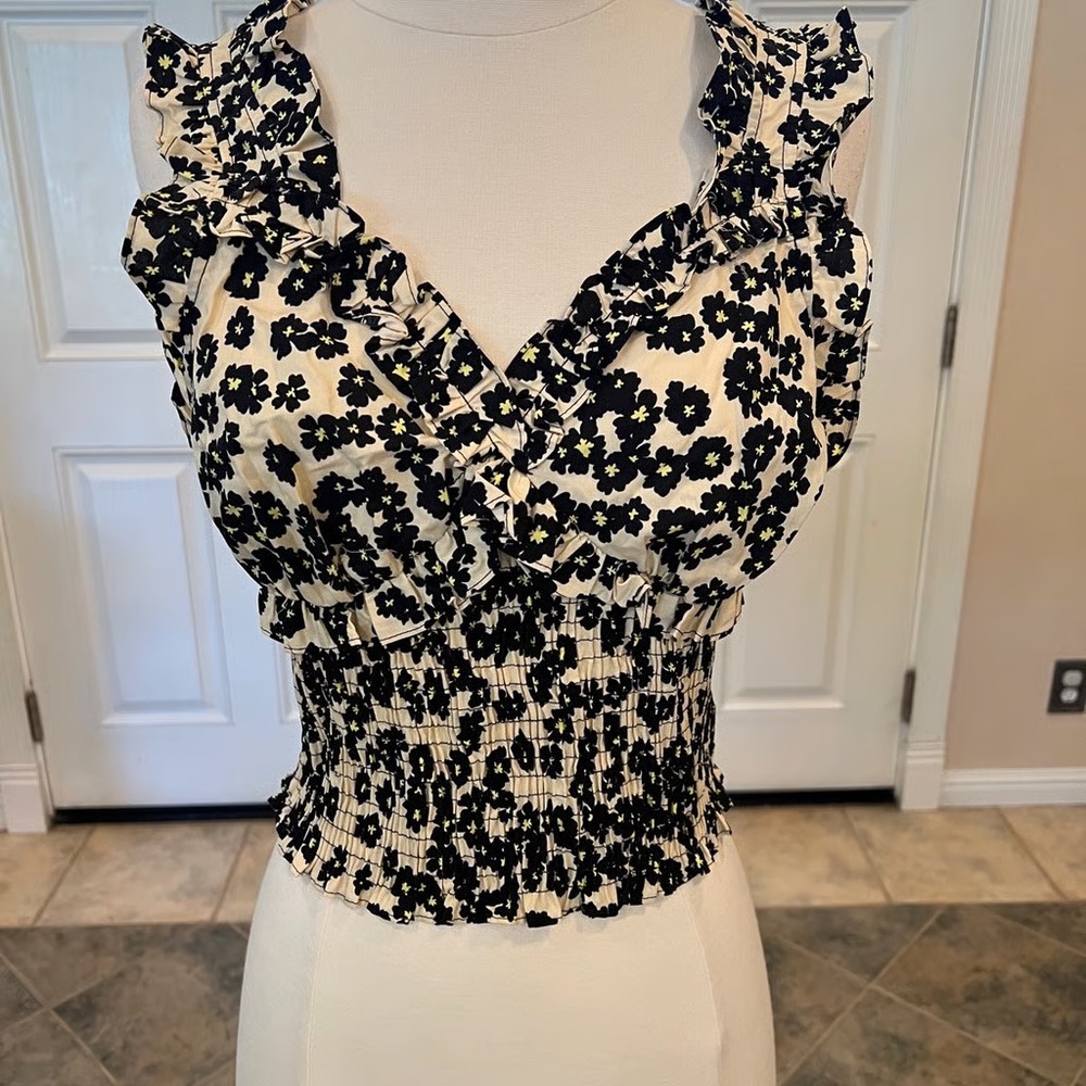 NWT Topshop Floral Cotton Halter Top Reg $58.00